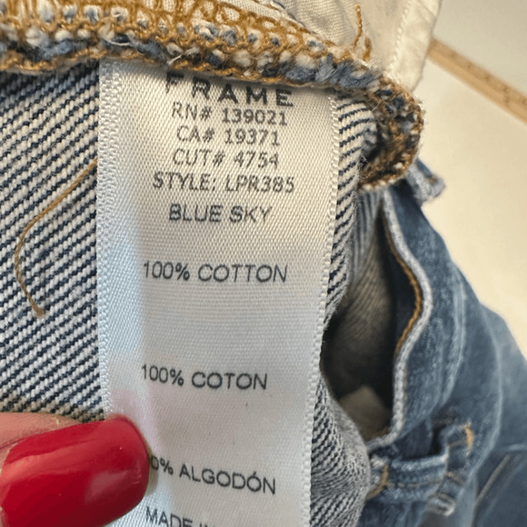 Frame Le Piper Womens Jeans Size 32 in Blue Sky High Rise Slim Straight Cropped - Picture 5 of 15
